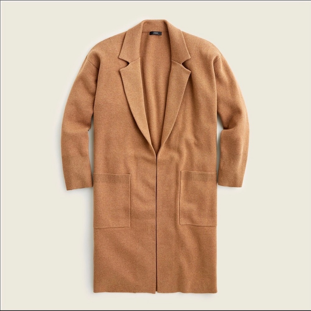 J.Crew Ella Open Front Long Cardigan Sweater Blazer Jacket